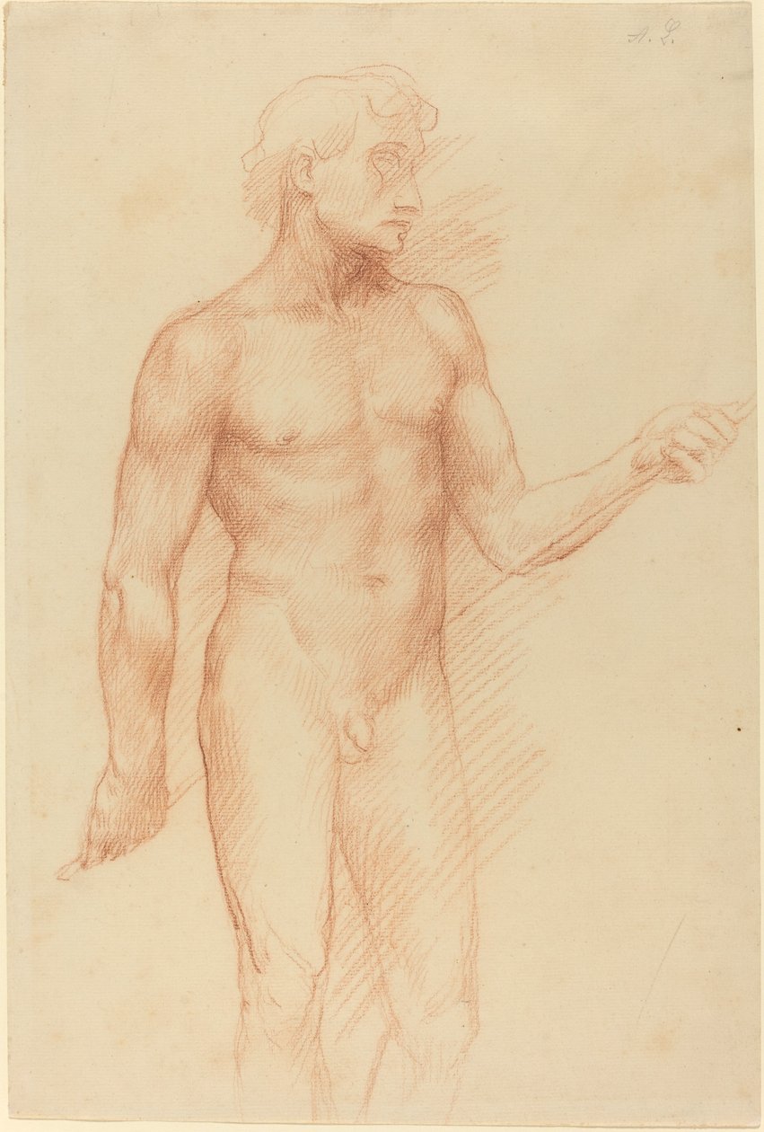 Férfialak tanulmányozása, a hát mögött tartva alkotó: Alphonse Legros