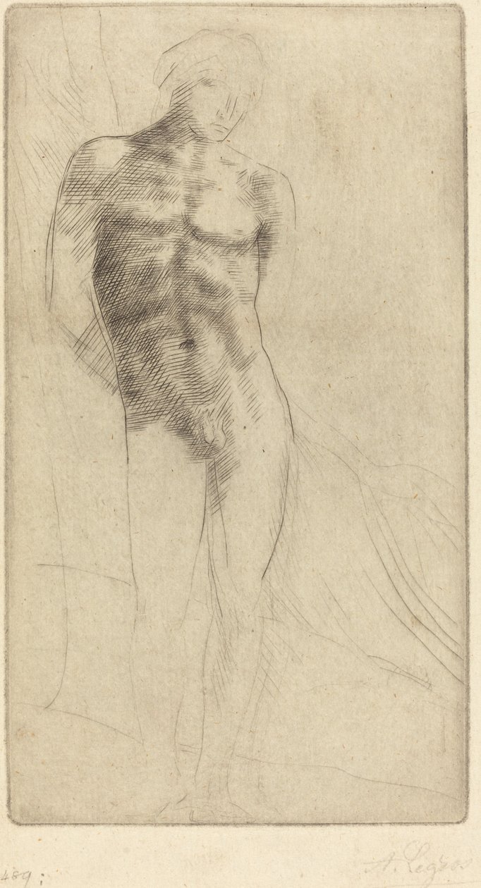 Egy aktfigura tanulmányozása (Etude de figure nue) alkotó: Alphonse Legros