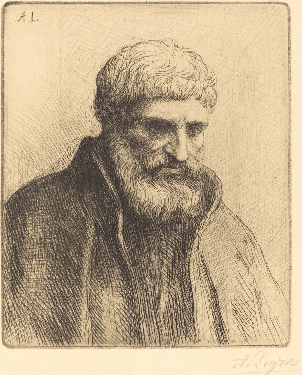 Tanulmány egy öregről (Etude de vieillard) alkotó: Alphonse Legros