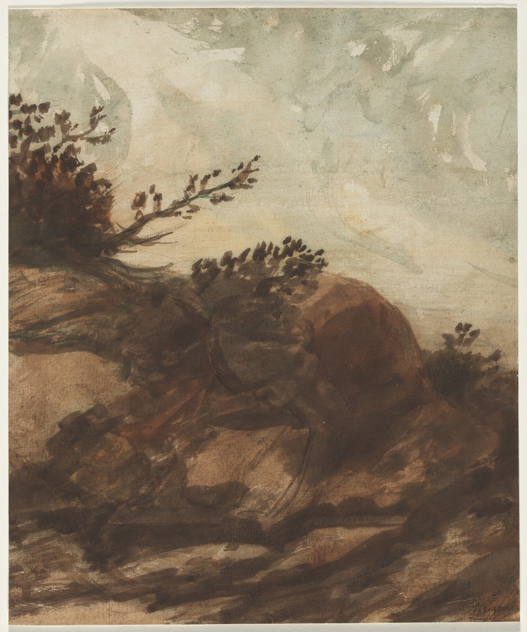 Sunset Over the Hill, 1800-as évek utolsó fele. alkotó: Alphonse Legros