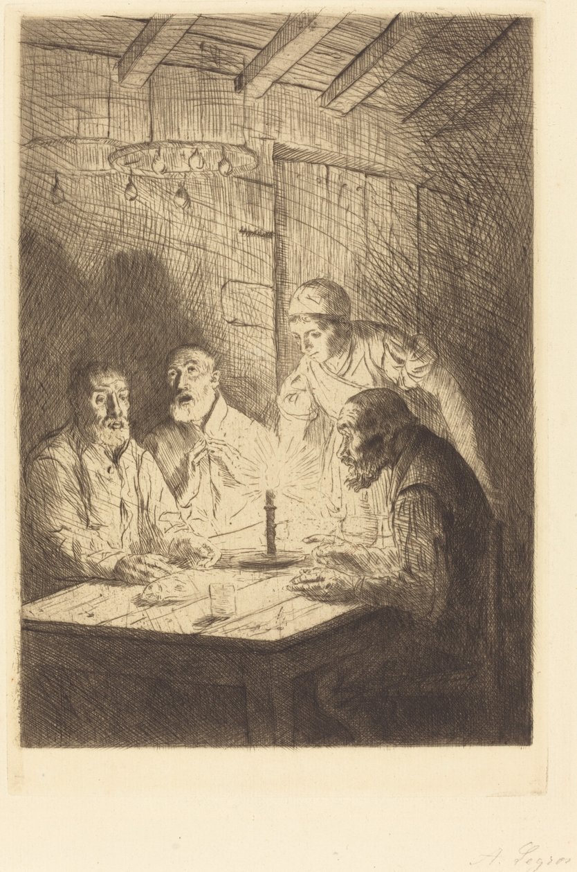 Szegények vacsorája a nyomorúságon. alkotó: Alphonse Legros