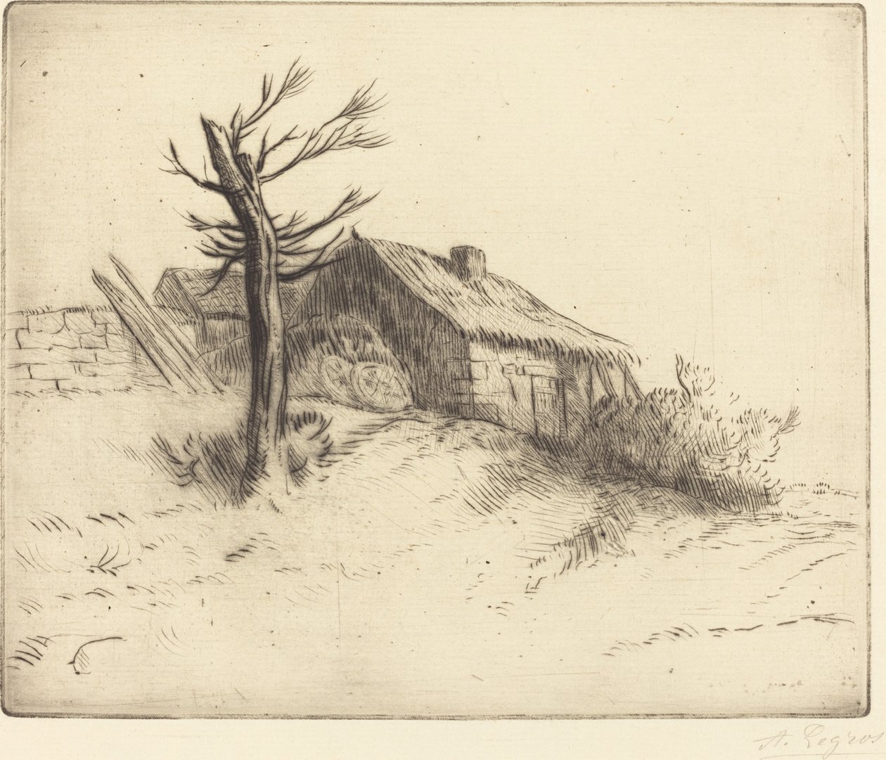 Nádfedeles kunyhó (Chaumiere) alkotó: Alphonse Legros