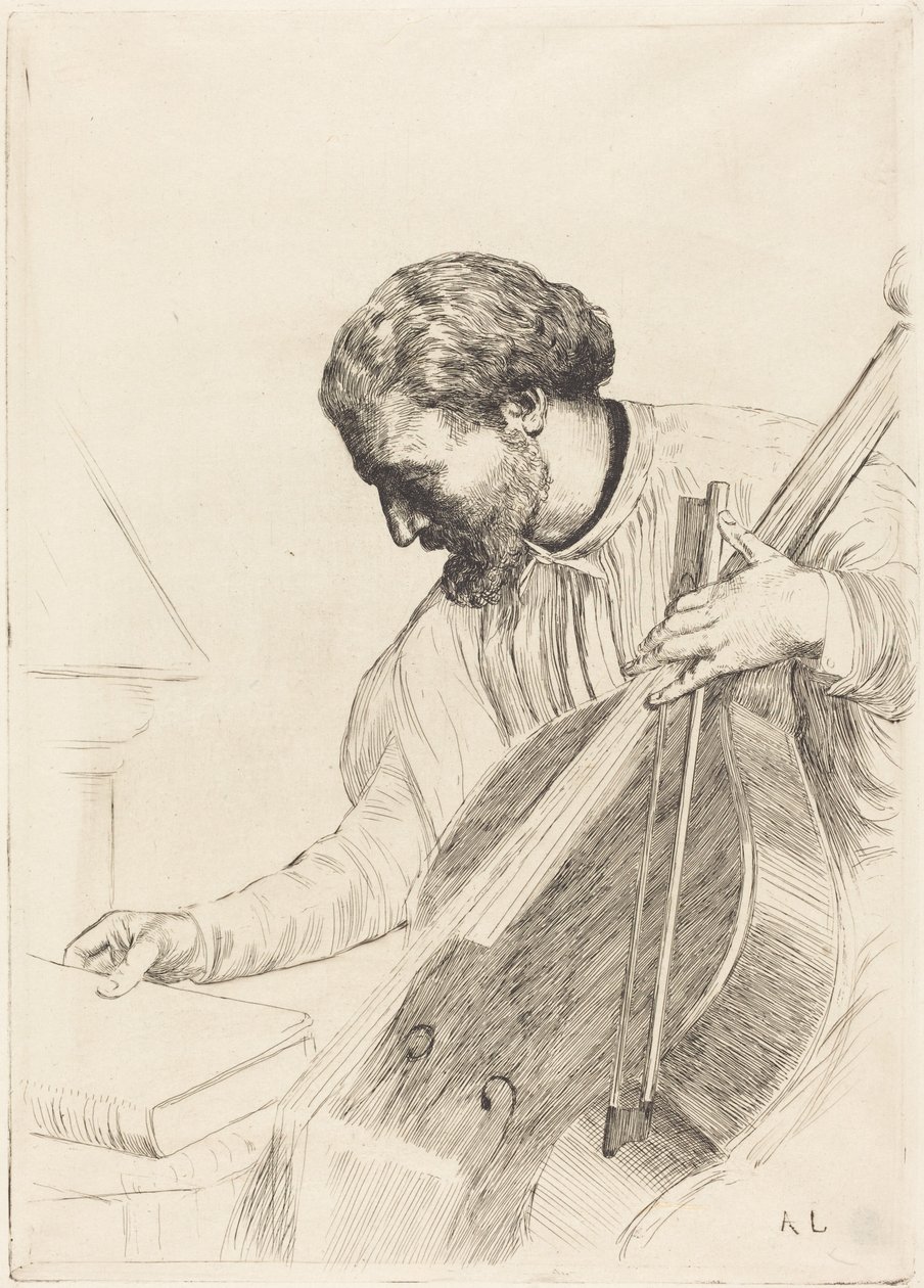 The Bass Player (A nagybőgős) alkotó: Alphonse Legros