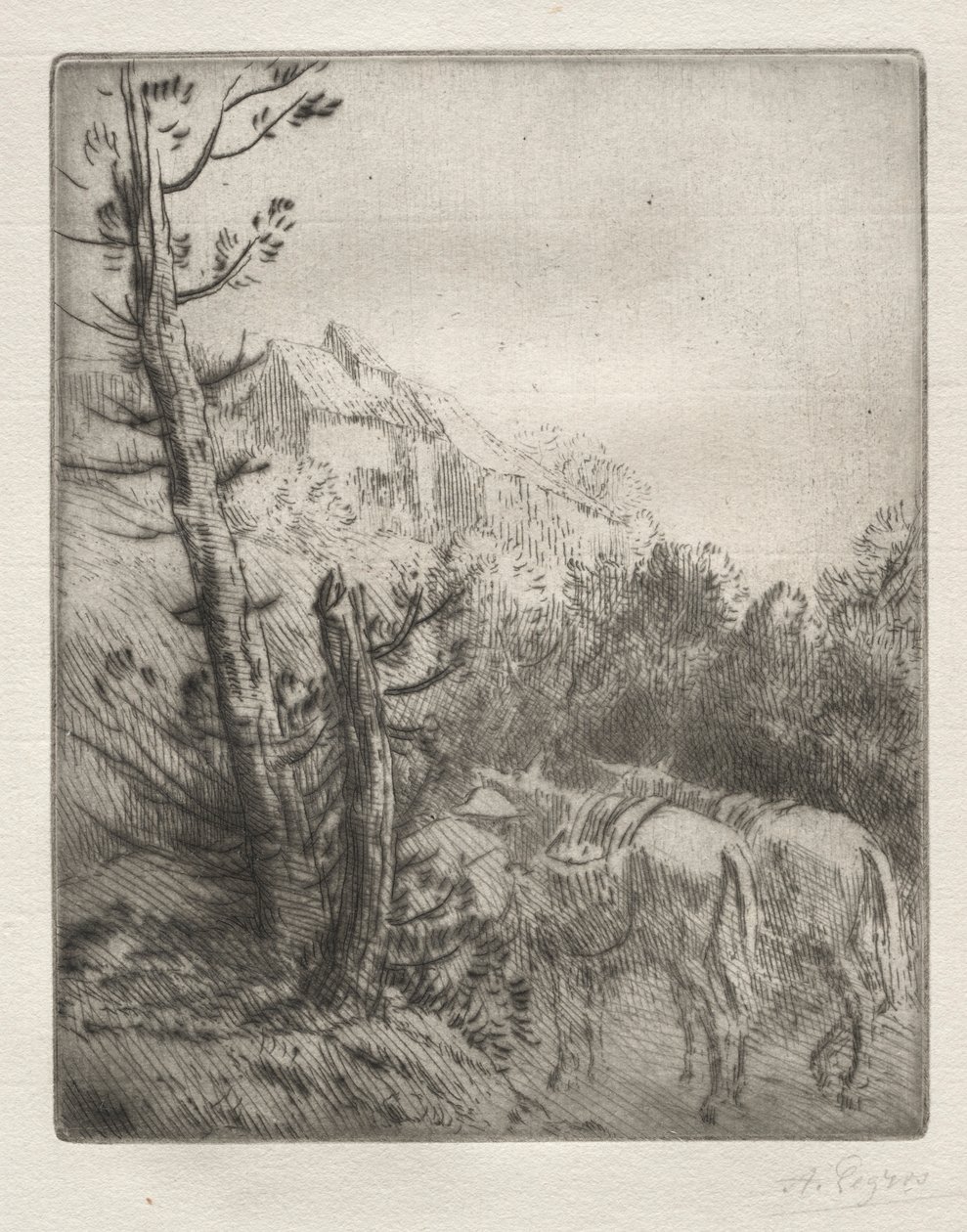 Farm a hegyen. alkotó: Alphonse Legros