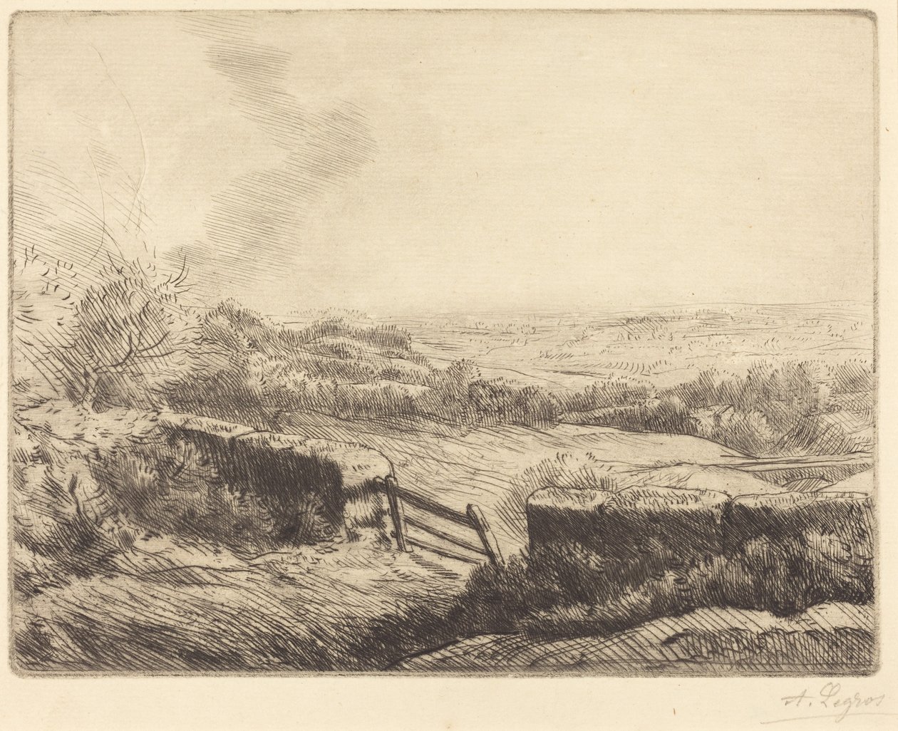 The Gate (A mező bejárata) alkotó: Alphonse Legros