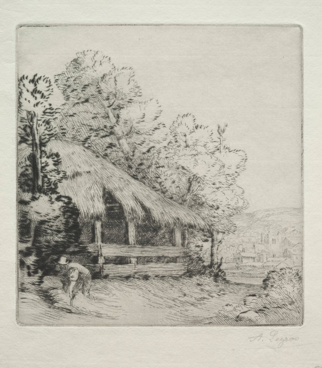 A kis fészer Le Petit Hangár. alkotó: Alphonse Legros