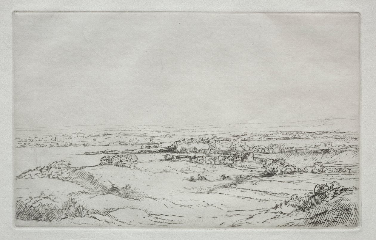 Rét a tó mellett (La Plaine Près Du Lac) alkotó: Alphonse Legros