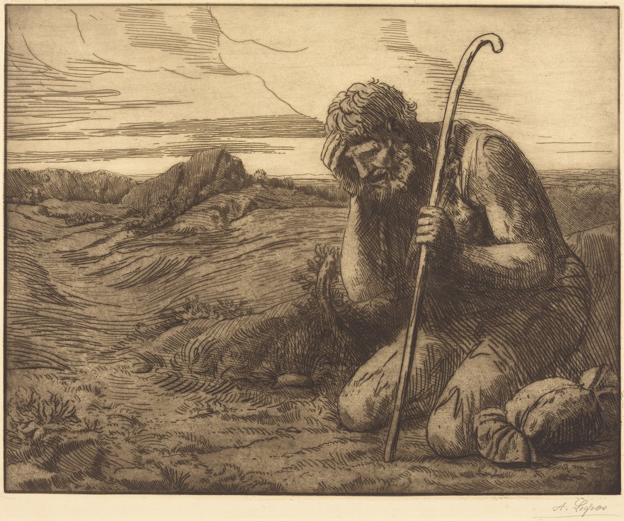 A tékozló fiú, 6. lap („A tékozló gyermek”) alkotó: Alphonse Legros
