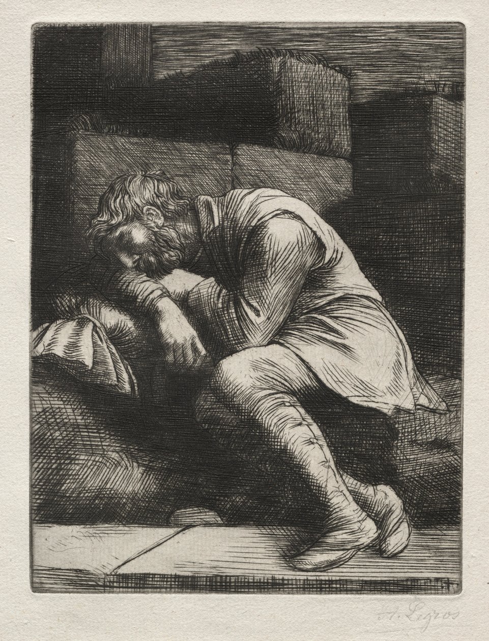 Az alvó koldus. alkotó: Alphonse Legros