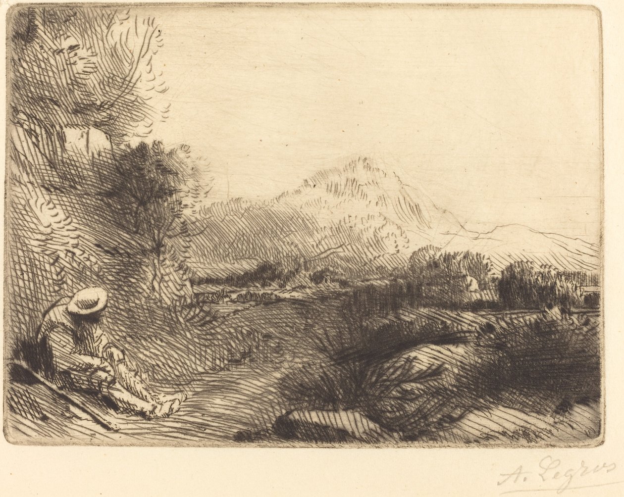 Utazó pihenő Utazó pihenése. alkotó: Alphonse Legros