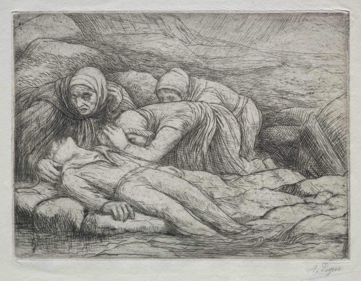 A halál diadala: Halál a tengerészek családjában alkotó: Alphonse Legros