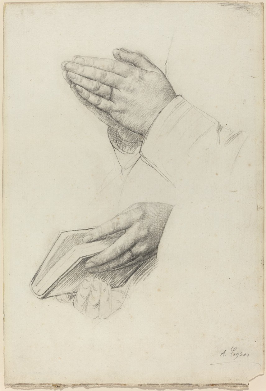 Két tanulmány a kezekről. alkotó: Alphonse Legros