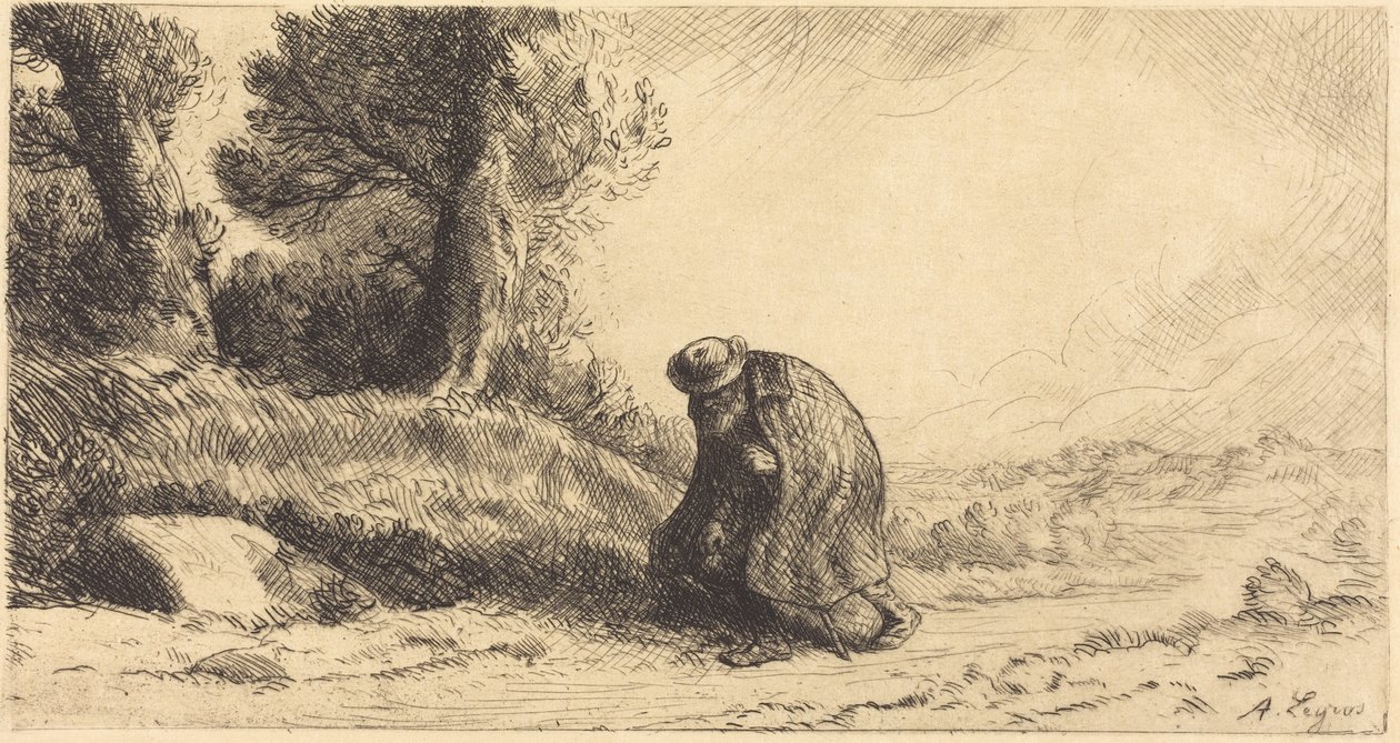 Egy sikátoron haladó csavargó alkotó: Alphonse Legros
