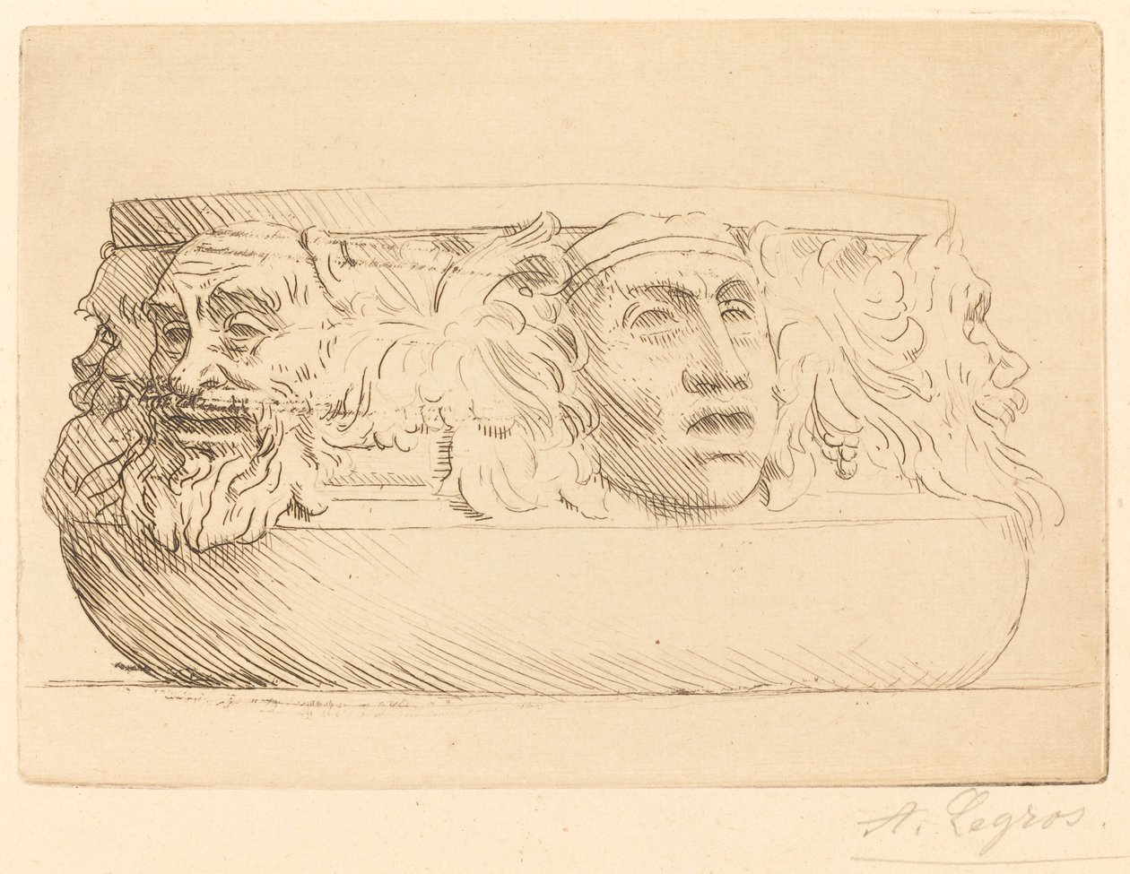 Váza groteszkekkel alkotó: Alphonse Legros