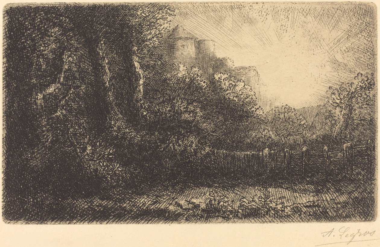Kilátás egy kastélyra (Chateau de Poillet) alkotó: Alphonse Legros