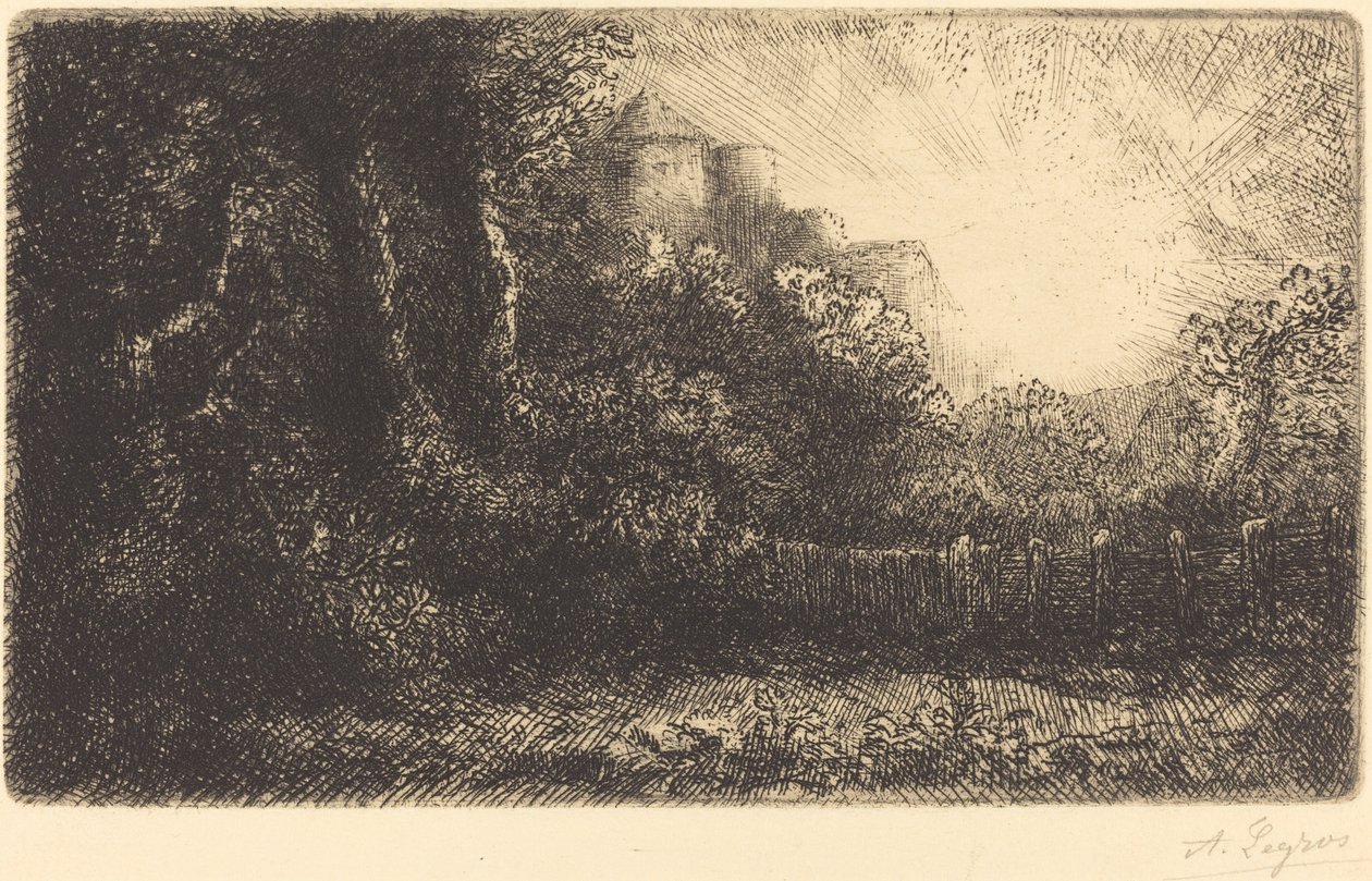 Kilátás a Chateau de Poillet kastélyra. alkotó: Alphonse Legros