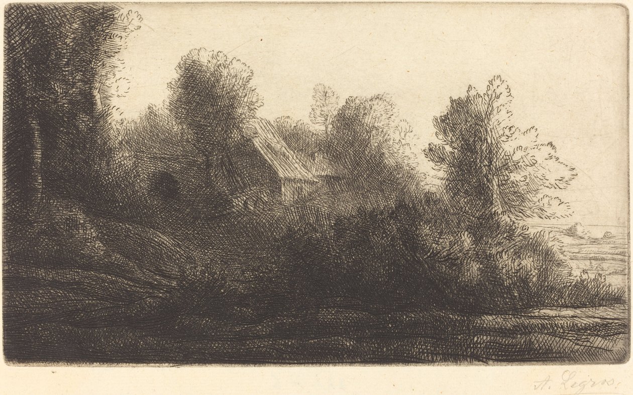 Kilátás egy farmra, 2. tábla alkotó: Alphonse Legros