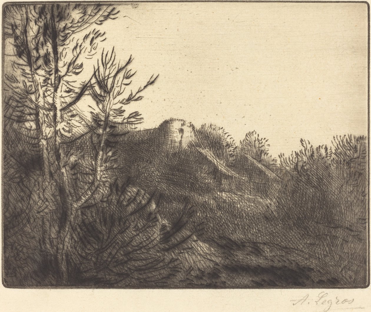 Kilátás egy farm Valoux Farmra. alkotó: Alphonse Legros