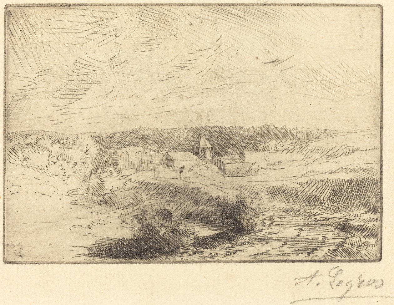 Wimille falu, Boulogne közelében Village de Wimille, pres Boulogne. alkotó: Alphonse Legros