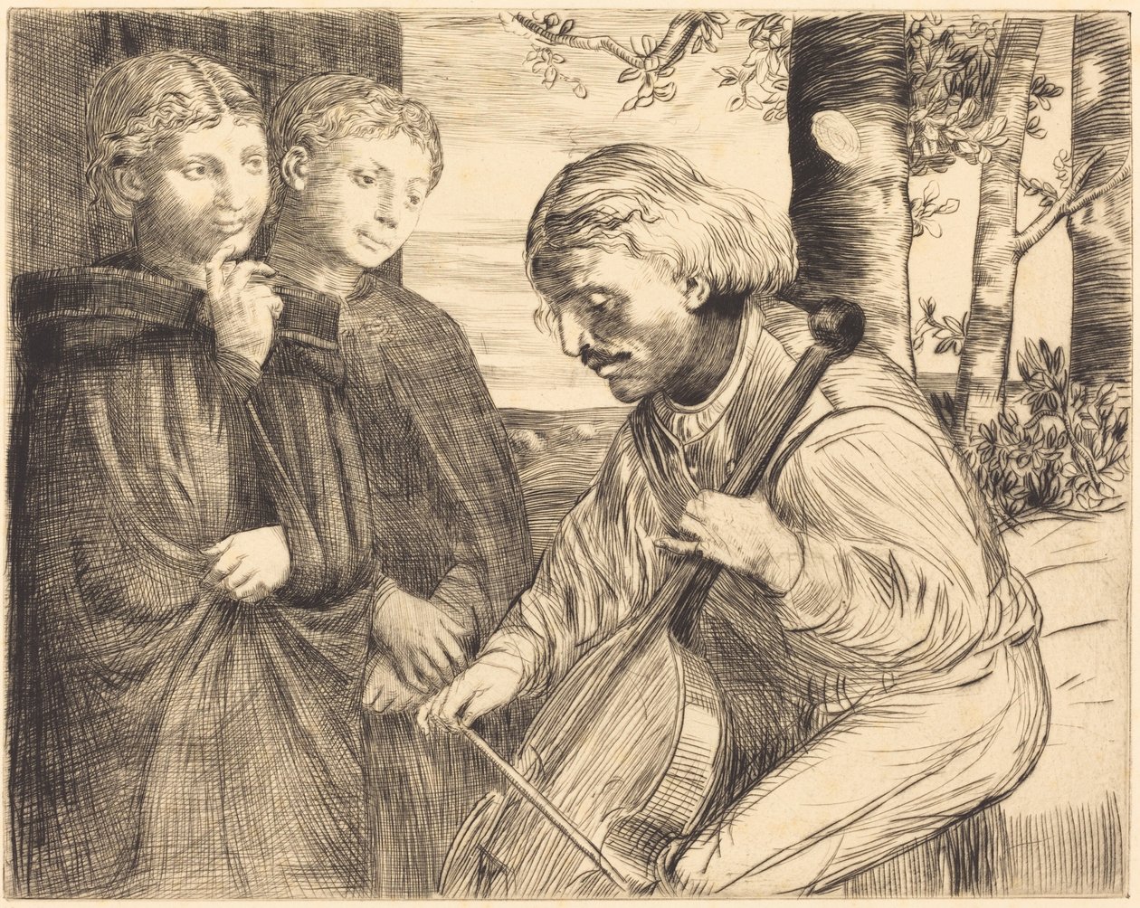 Viol Player (A viola da gamba-játékos) alkotó: Alphonse Legros
