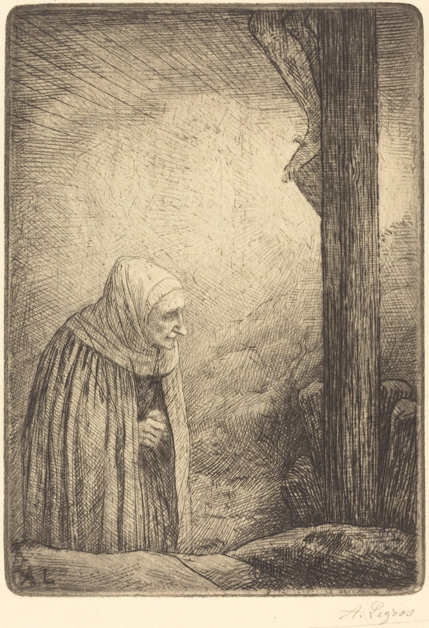 Nő a kereszt lábánál (Femme au calvaire) alkotó: Alphonse Legros