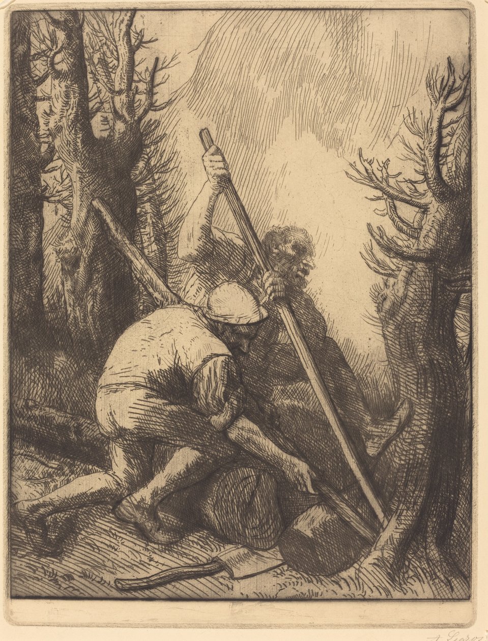 Favágók, 3. lemez (Les bucherons) alkotó: Alphonse Legros
