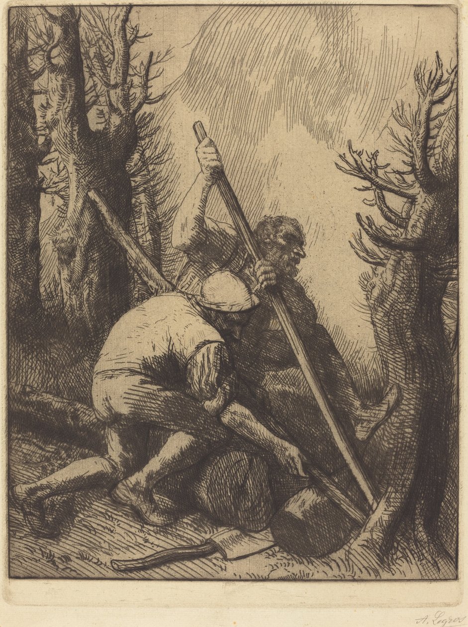 Favágók, 3. lemez (Les bucherons) alkotó: Alphonse Legros