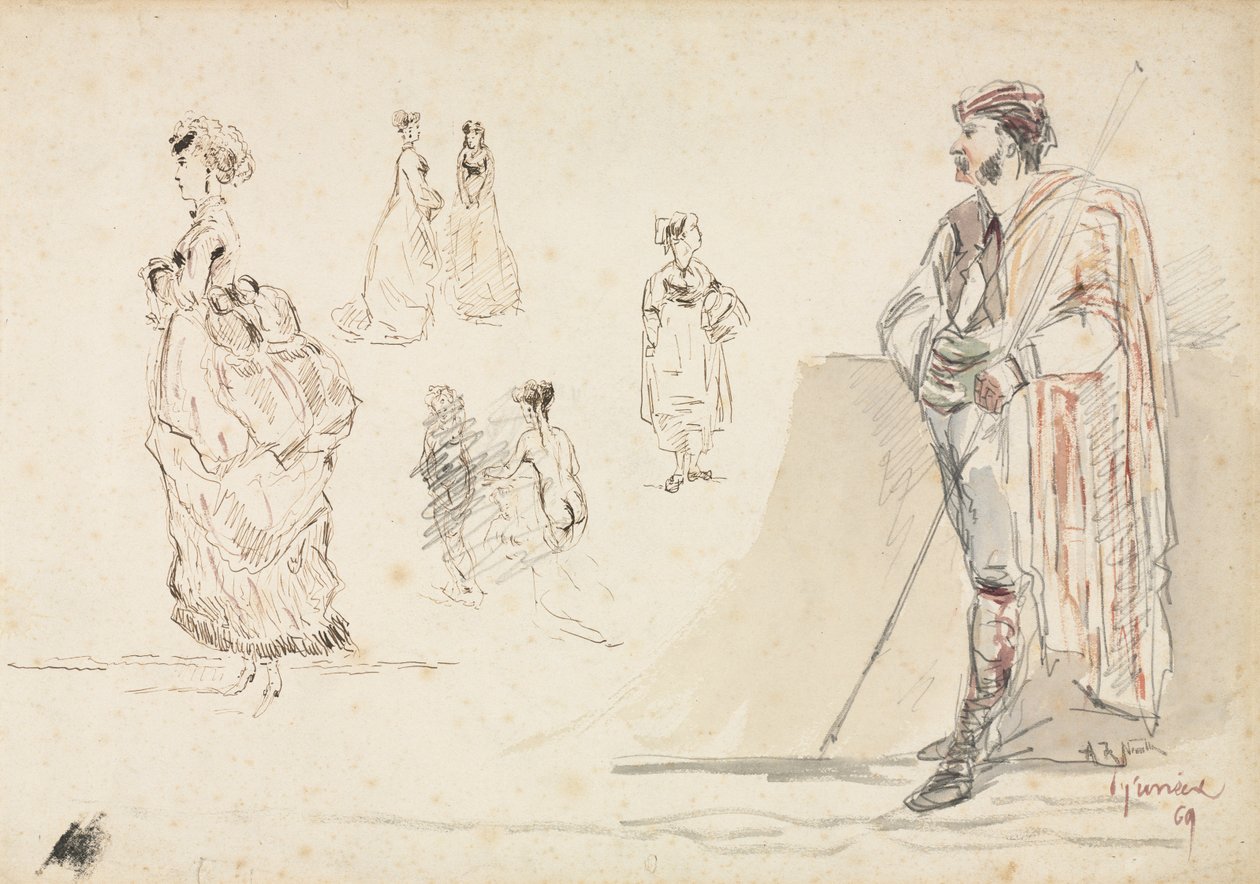 Ábrák vázlatai alkotó: Alphonse Marie Adolphe de Neuville