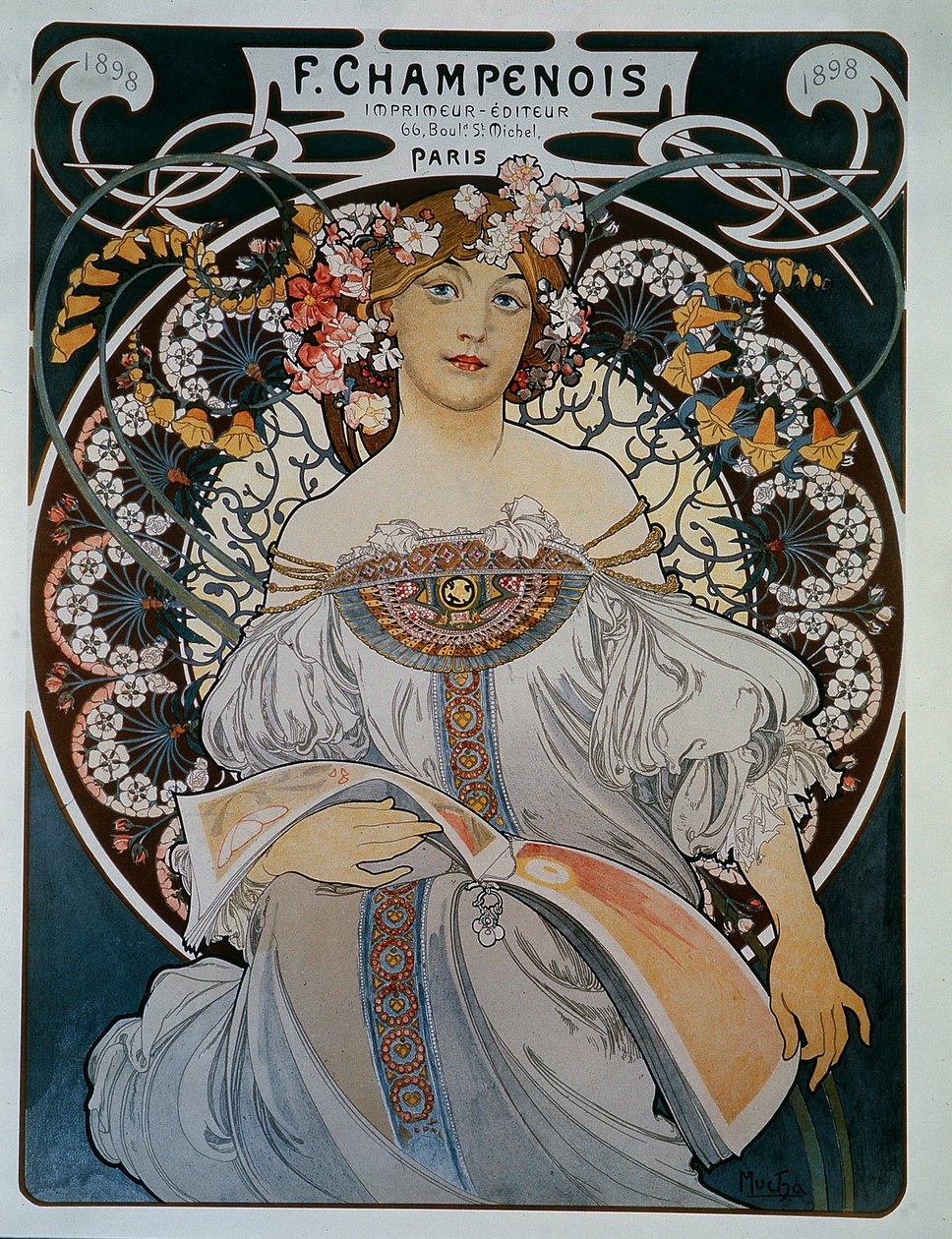 Reklám az F. Champenois nyomdász-kiadó számára – Mucha alkotó: Alphonse Mucha