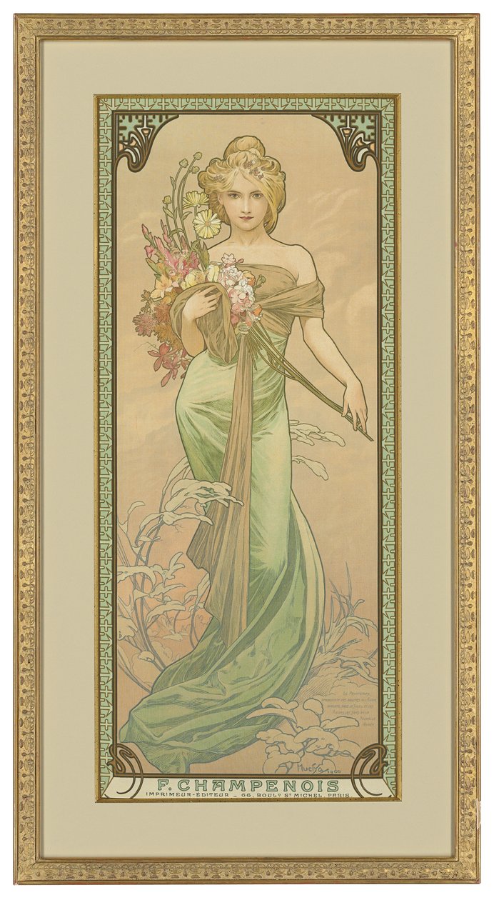 Négy évszak: 1900 tavasza alkotó: Alphonse Mucha