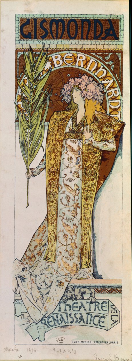 Gismonda Sarah Bernhardt színésznővel ... alkotó: Alphonse Marie Mucha