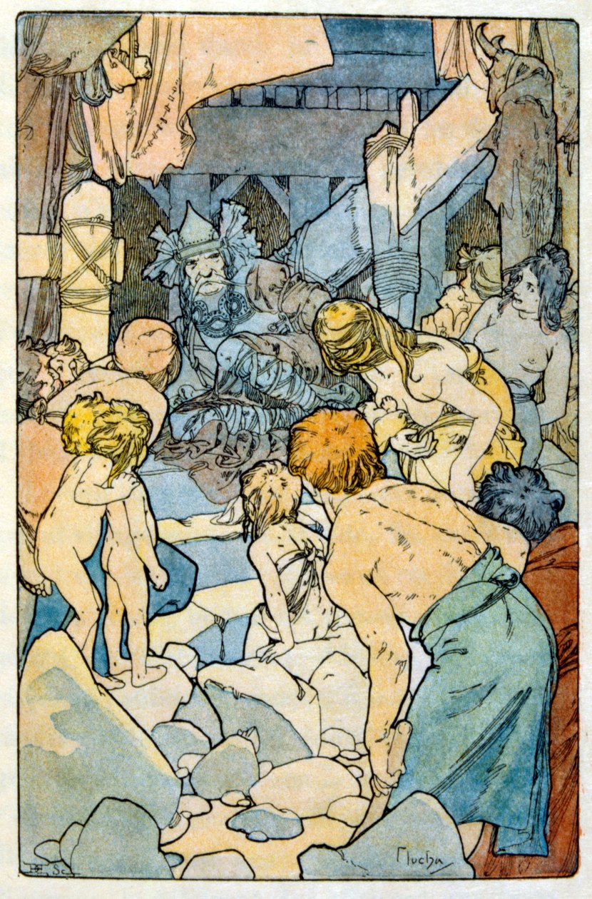 Illusztráció: Alphonse Mucha a francia író, Anatole France "Clio" című művéből. 1900. Mucha (1860 – 1939). cseh szecessziós festő volt alkotó: Alphonse Mucha