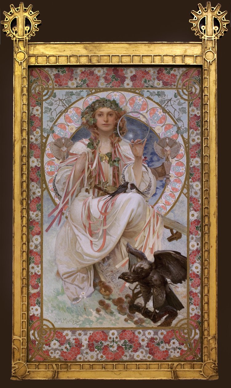 Josephine Crane Bradley portréja Szláviában. Alfons Mucha (1860-1939) festménye, olaj és tempera, vászon alkotó: Alphonse Mucha