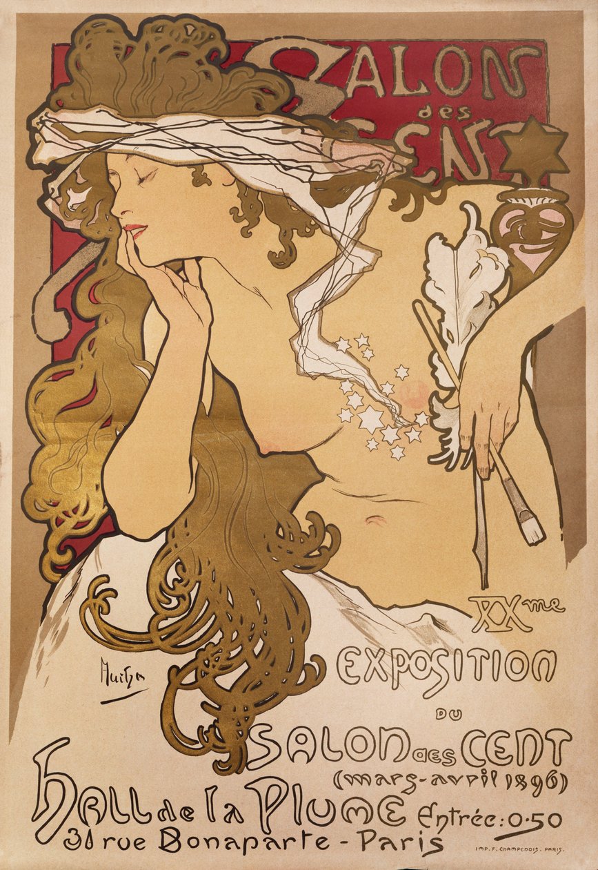 Száz szalon, 1896 alkotó: Alphonse Mucha