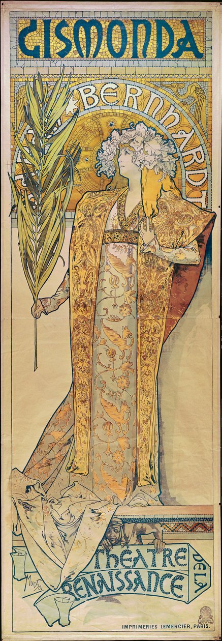 Sarah Bernhardt. Plakát alkotó: Alphonse Marie Mucha