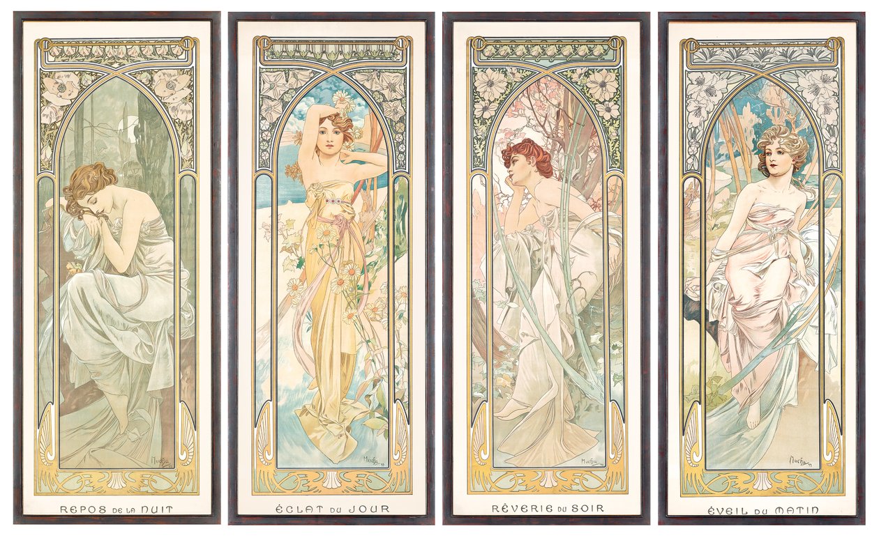 A napszakok; A nap órái alkotó: Alphonse Mucha