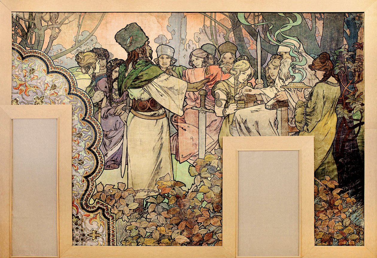 Falfestmény az Exposition Universelle of 1900-hoz – Afons Marie Mucha (1860-1939) festménye alkotó: Alphonse Mucha