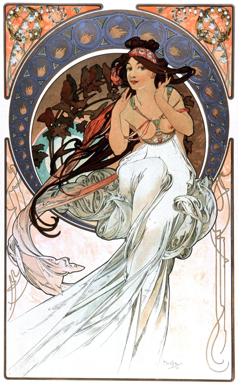 A zene allegóriája, 1898 alkotó: Alphonse Marie Mucha