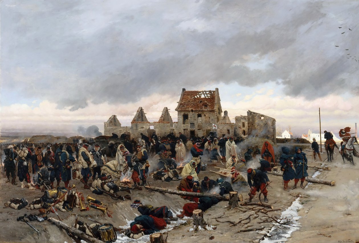 Bivouac Le Bourget-ban alkotó: Alphonse Marie de Neuville