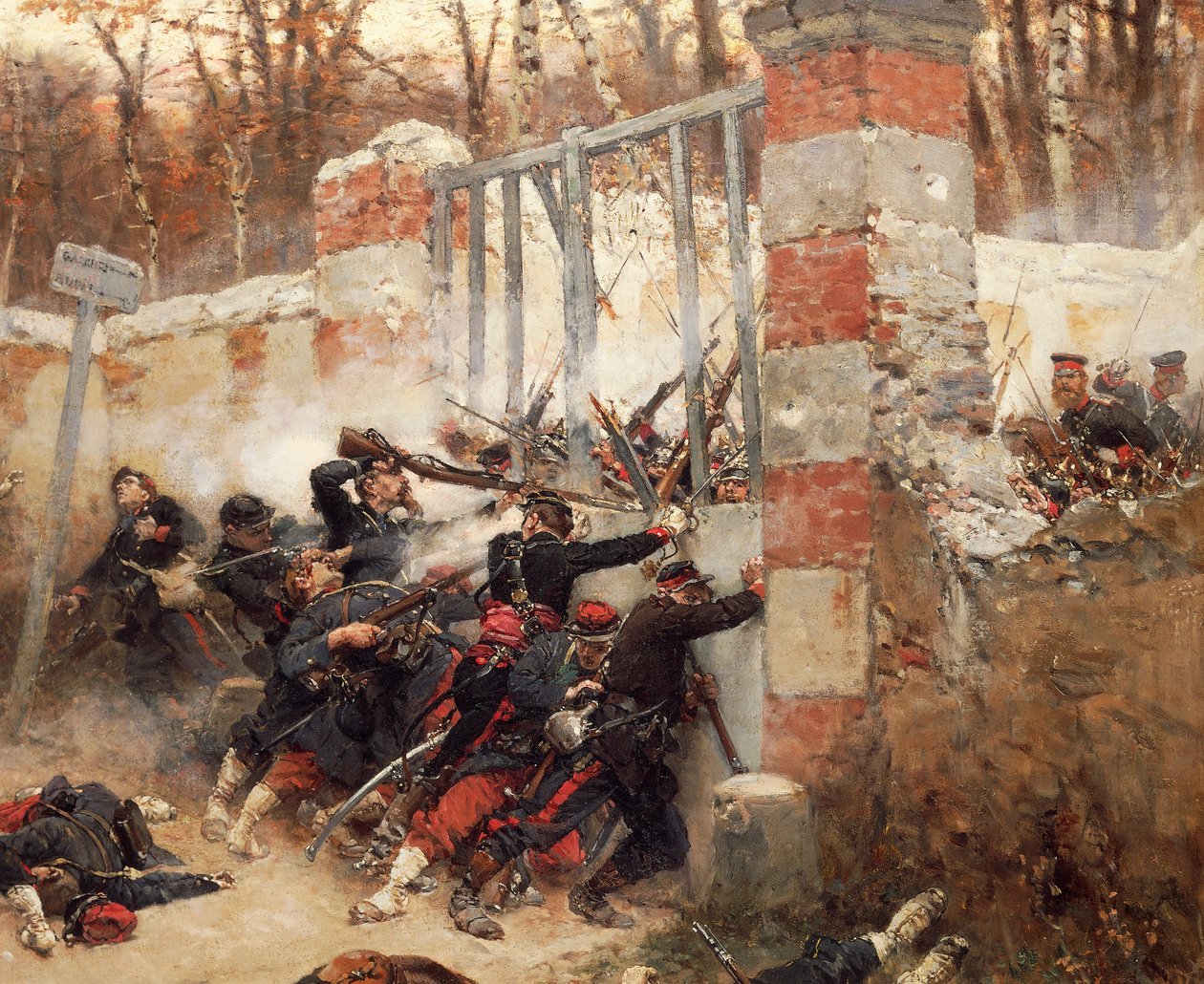 Longboyau kapujának védelme, Buzenval kastélya, október 21 alkotó: Alphonse Marie de Neuville