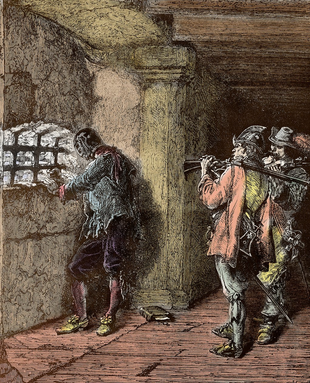 Férfi vasmaszkos – Representation du masque de Fer († 1703) bebörtönözték Sainte Marguerite szigetén alkotó: Alphonse Marie de Neuville
