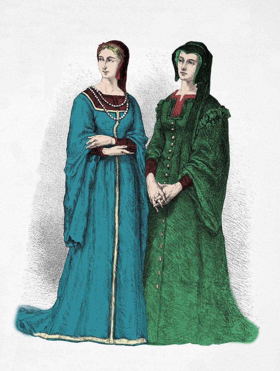 Louise de Savoie és Marguerite de Valois portréja (metszet) alkotó: Alphonse Marie de Neuville