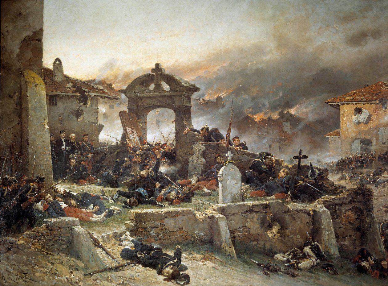 1870-es háború: „” Szent Privas temetője, augusztus 18 alkotó: Alphonse Marie de Neuville