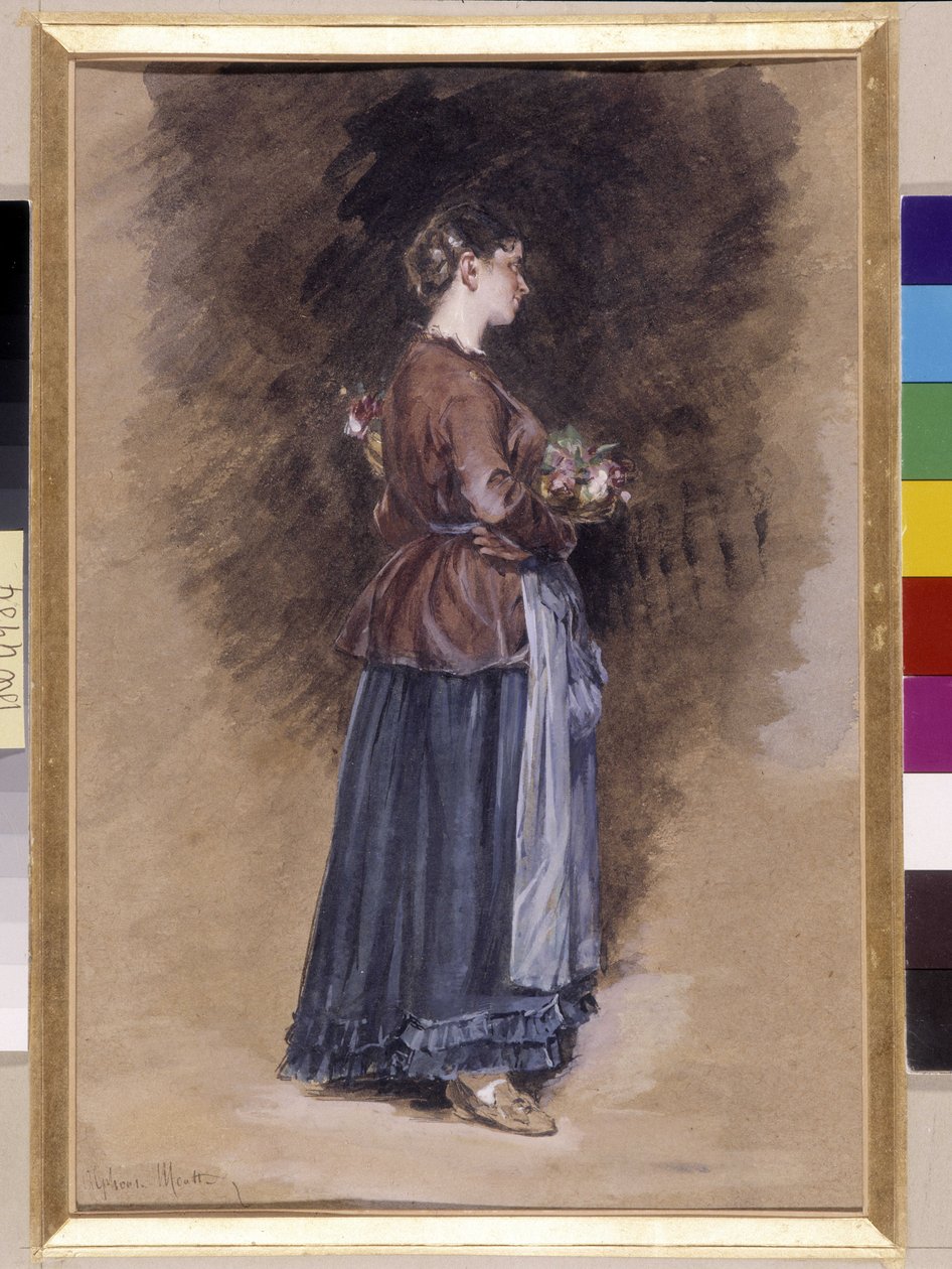 Parasztház virágkosárral Alphonse Moutte (1840-1913) festménye, mérete 27x18 cm Kötelező megemlítés: Gyűjtemény alapítványi üdvözlete Provence, Marseille alkotó: Alphonse Moutte