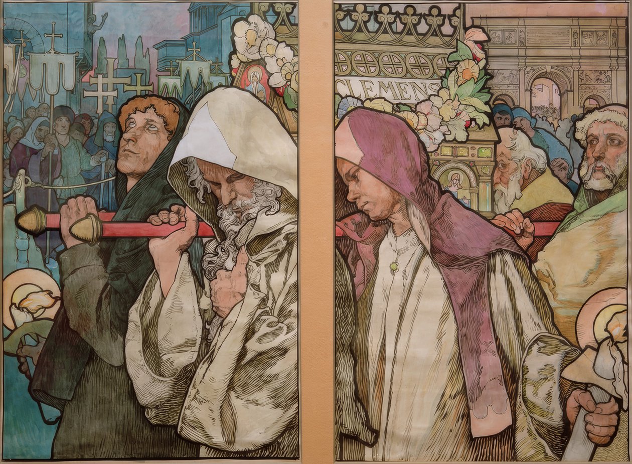 A. Mucha, Szent Vitus ablaka Prágában / karton 1931 alkotó: Alphonse Mucha