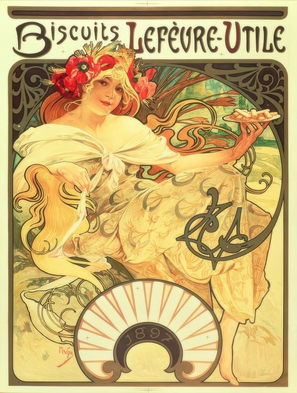 Lefèvre-Utile sütik alkotó: Alphonse Mucha