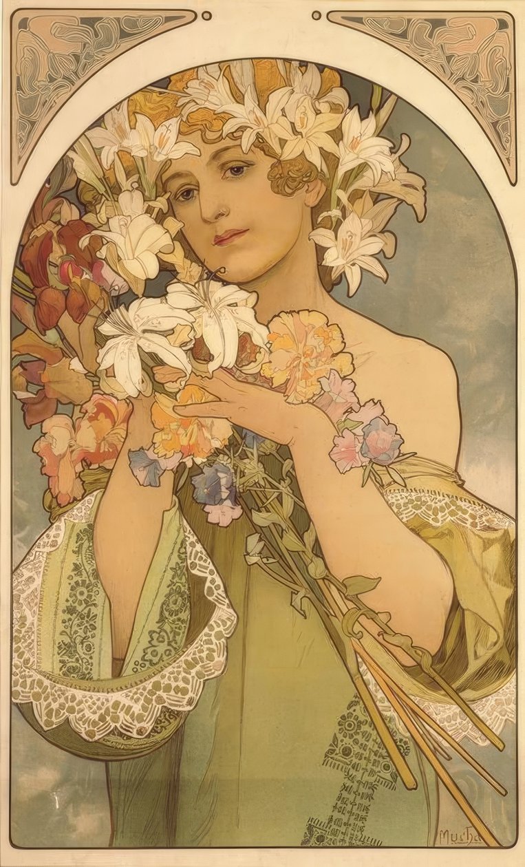 virág alkotó: Alphonse Mucha