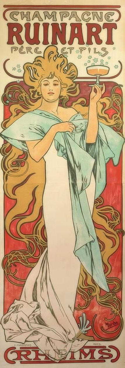 Champagne Ruinart Apa és Fia alkotó: Alphonse Mucha