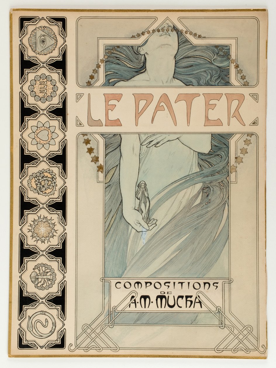 Borítóterv a Le Pater illusztrált kiadáshoz alkotó: Alphonse Mucha