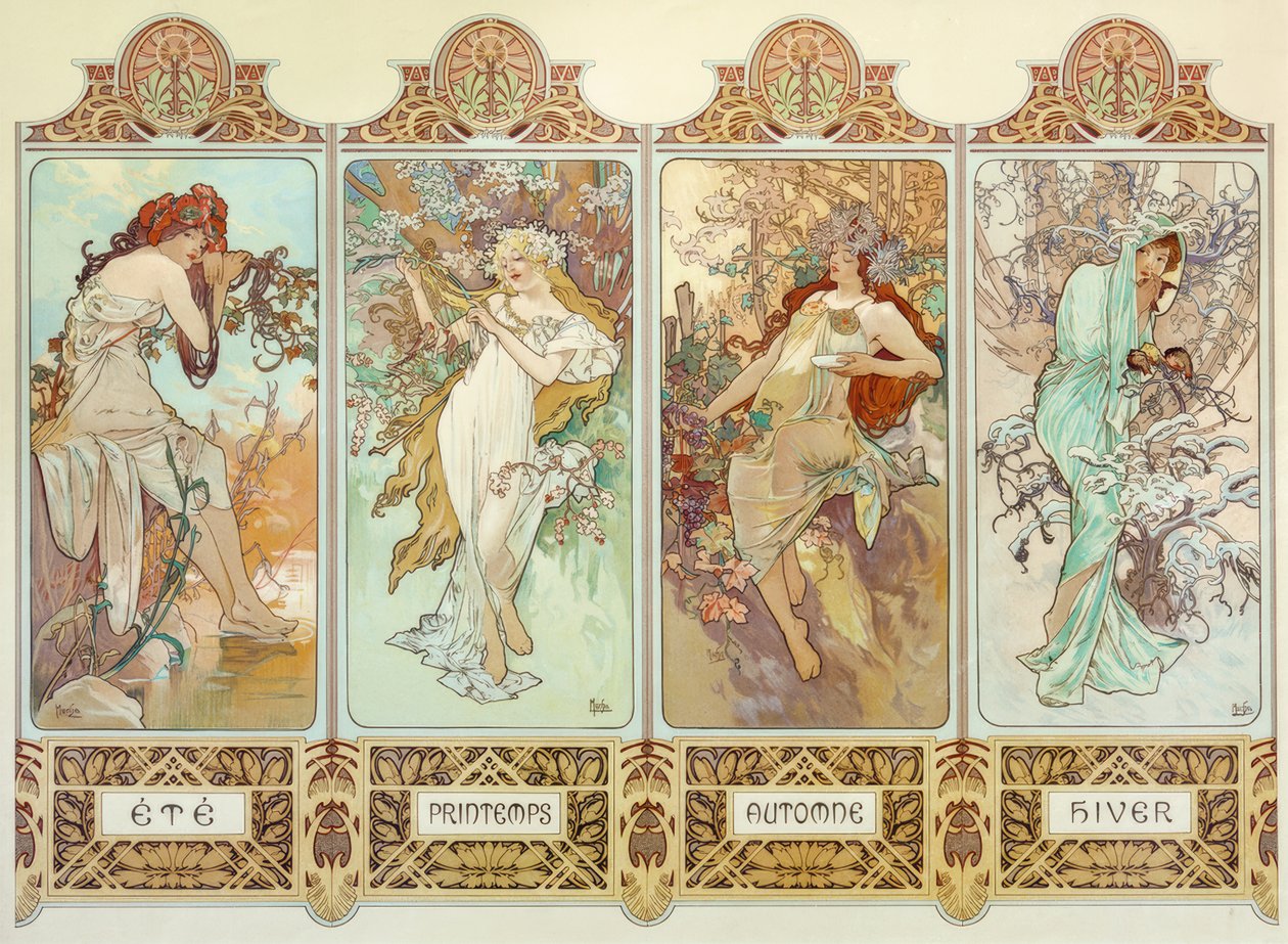 A négy évszak alkotó: Alphonse Mucha